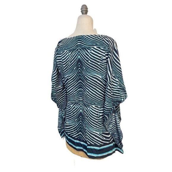 Michael Kos Teal Sheer Over Blouse Small/Medium - Picture 3 of 5